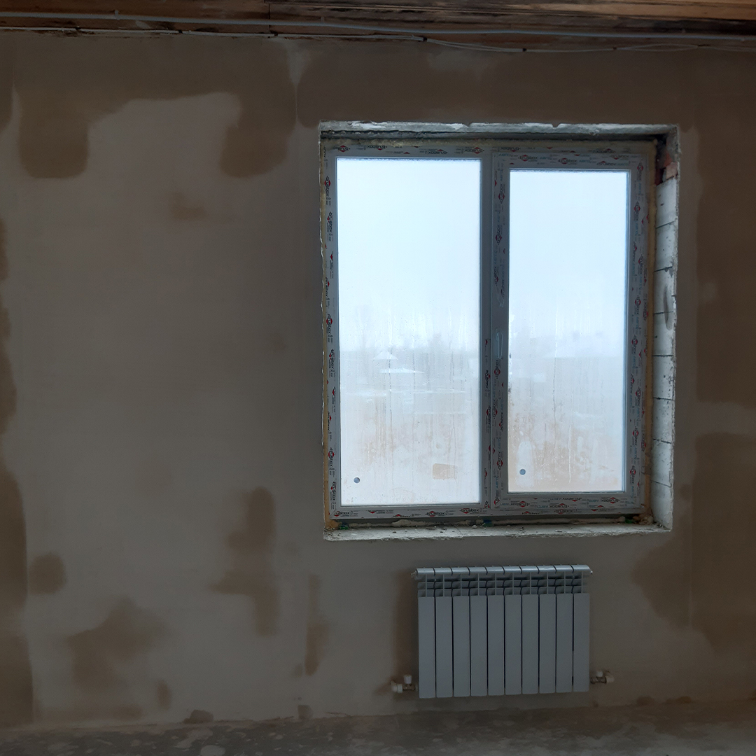 Штукатурка стен в 2-ух этажном доме в п. Мичуринский  Пензенского района